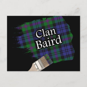 Clan Baird Scottish Tartan Paint Brush Postcard