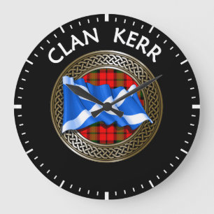 Clan Baird Tartan Knot & Flag Large Clock