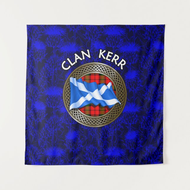 Clan Baird Tartan Knot & Flag Tapestry (Front)