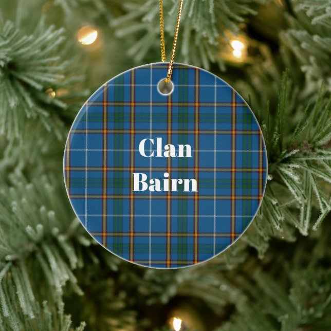Clan Bairn Tartan Ceramic Ornament (Tree)