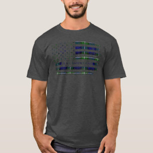 Clan Bannerman Scottish tartan US flag kilt Scotla T-Shirt