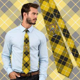 Clan Barclay Crest over Dress Tartan Tie
