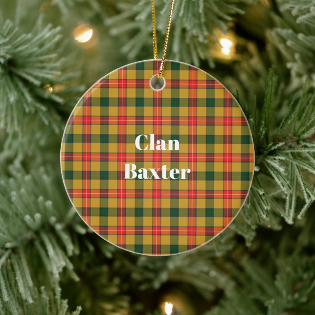 Clan Baxter Tartan Ceramic Ornament (Tree)