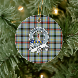 Clan Bell Badge Tartan Plaid Ceramic Ornament