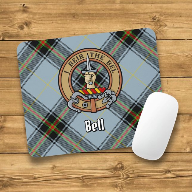 Clan Bell Crest over Tartan Mouse Pad (Creator Uploaded)
