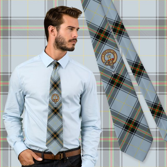 Clan Bell Crest over Tartan Tie (Creator Uploaded)