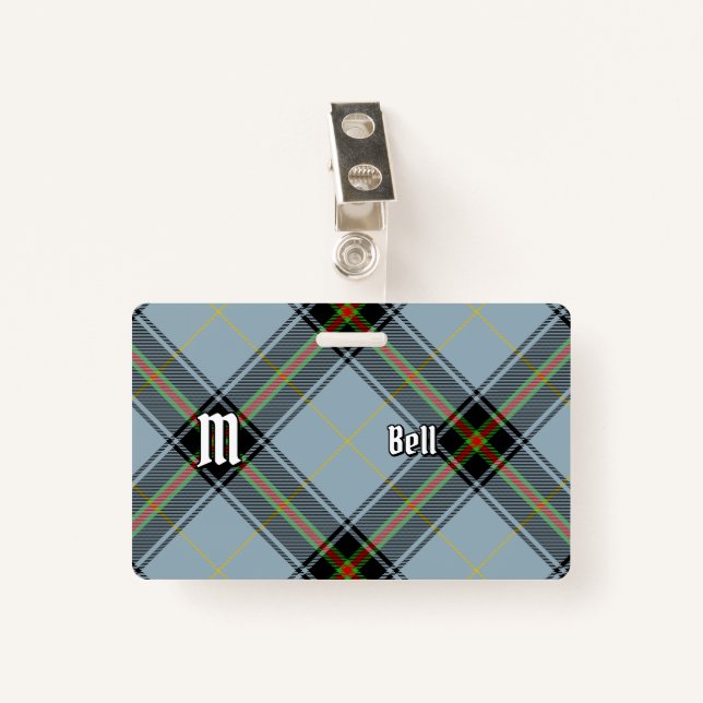 Clan Bell Tartan Badge (Front with Clip)
