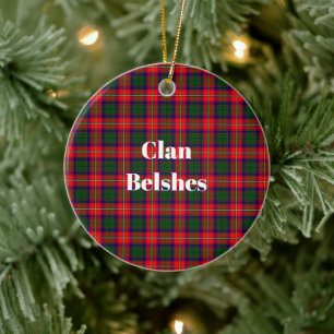 Clan Belshes Tartan Ceramic Ornament