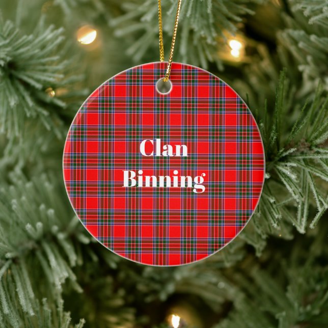 Clan Binning Tartan Ceramic Ornament (Tree)
