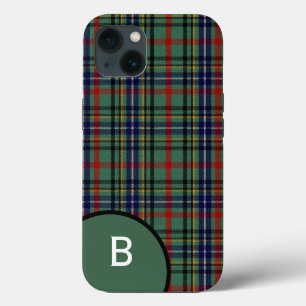 Clan Bisset Plaid Monogrammed  iPhone 13 Case