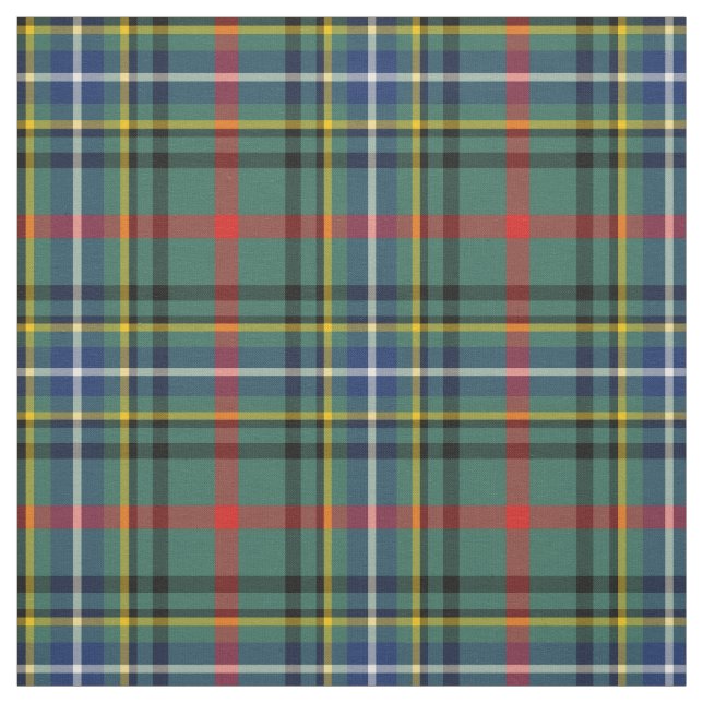 Clan Bisset Tartan Green Plaid Fabric (Swatch)