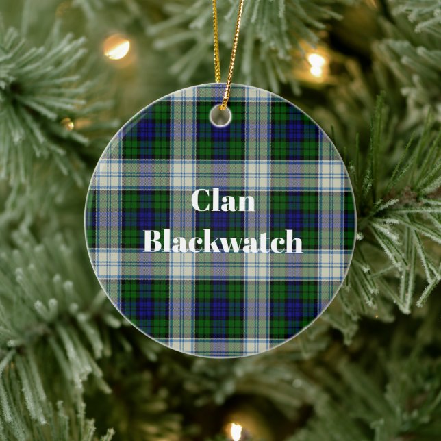 Clan Blackwatch Dress Modern Tartan Ceramic Ornament (Tree)