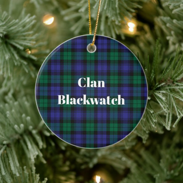 Clan Blackwatch Modern Tartan Ceramic Ornament (Tree)