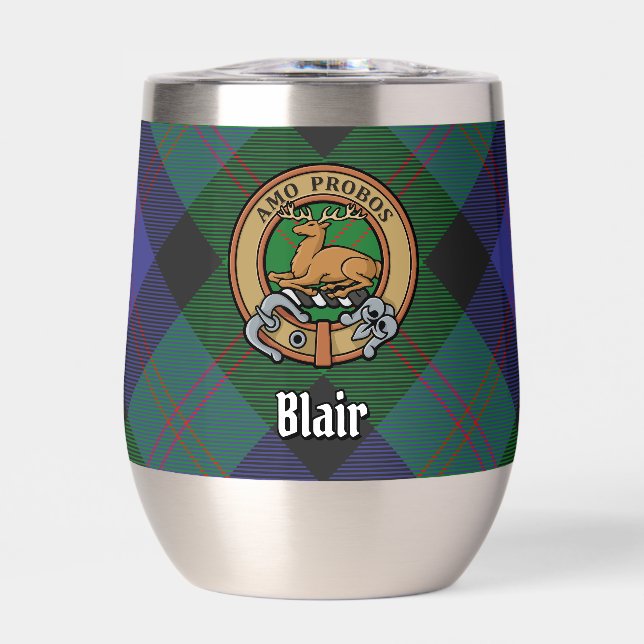 Clan Blair Crest over Tartan (Front)
