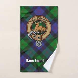Clan Blair Crest over Tartan Bath Towel Set