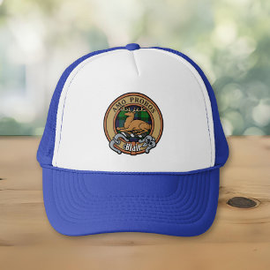 Clan Blair Crest over Tartan Trucker Hat