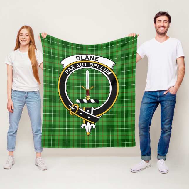 Clan Blane Tartan Plaid Fleece Blanket (In Situ)