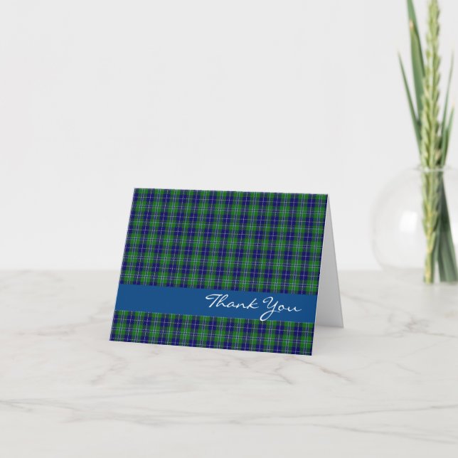 Clan bleu et vert Douglas Carte de remerciements (Devant)