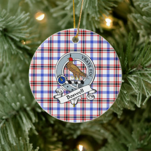 Clan Boswell Modern Badge Tartan Plaid Ceramic Ornament