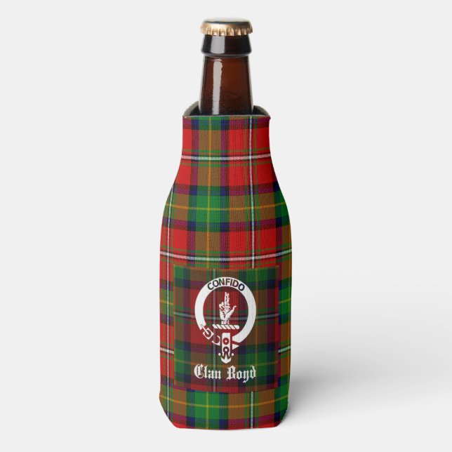 Clan Boyd Crest Badge & Tartan  Bottle Cooler (Bottle Front)