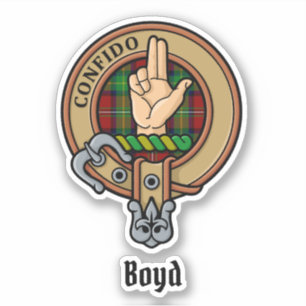 Clan Boyd Crest over Tartan