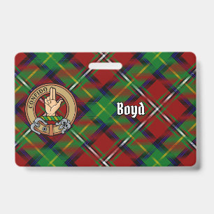 Clan Boyd Crest over Tartan Badge