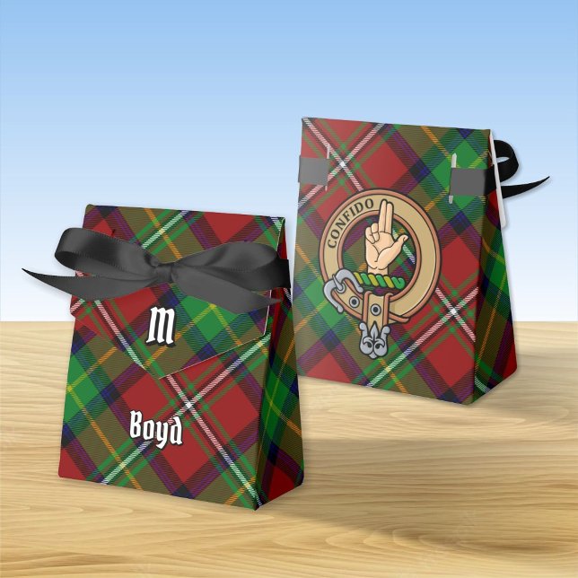Clan Boyd Crest over Tartan Favor Box (Creator Uploaded)