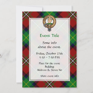 Clan Boyd Crest over Tartan Invitation