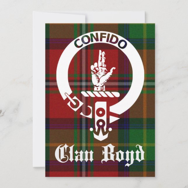 Clan Boyd Crest Tartan Greeting Card (Front)