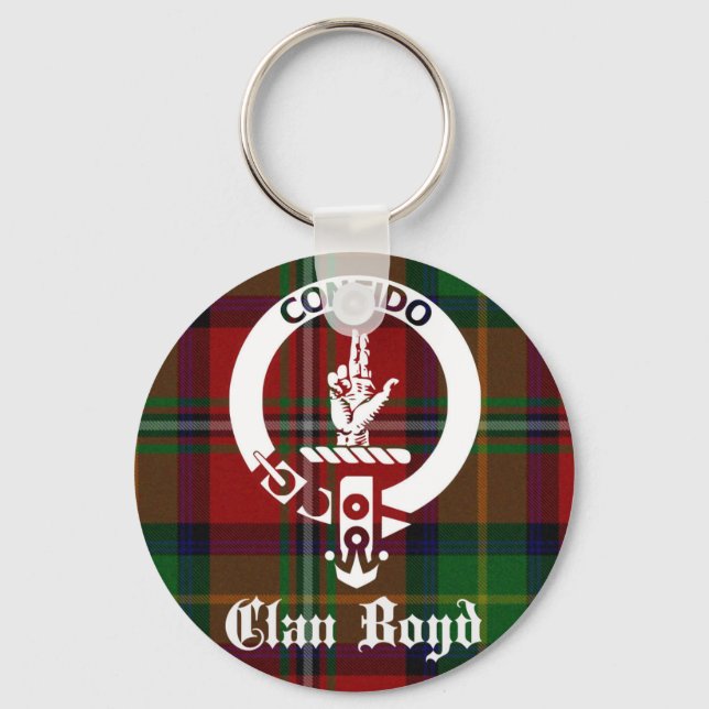 Clan Boyd Crest Tartan Keychain (Front)