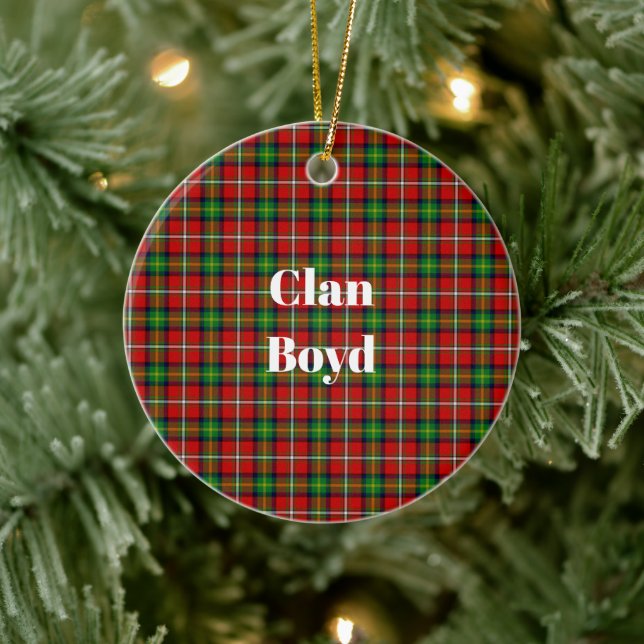 Clan Boyd Tartan Ceramic Ornament (Tree)