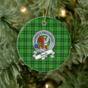 Clan Boyle Badge Tartan Plaid Ceramic Ornament