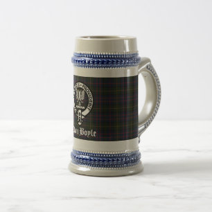 Clan Boyle Crest Badge & Tartan Beer Stein