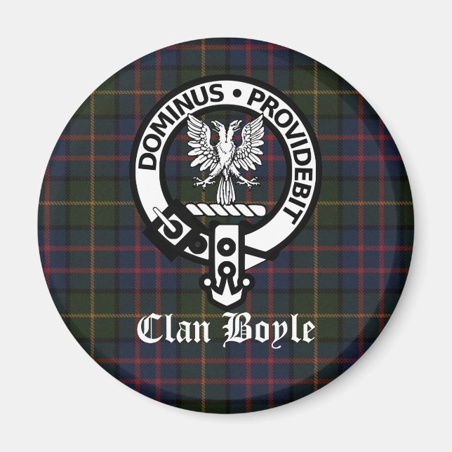 Clan Boyle Crest & Tartan Magnet (Front)