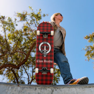 Clan Brodie Crest Badge and Tartan Skateboard