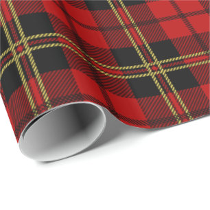 Clan Brodie Red Tartan Plaid Pattern Wrapping Paper