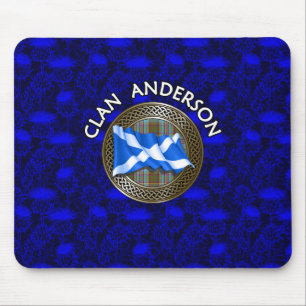 Clan Brodie Tartan Knot & Flag Mouse Pad