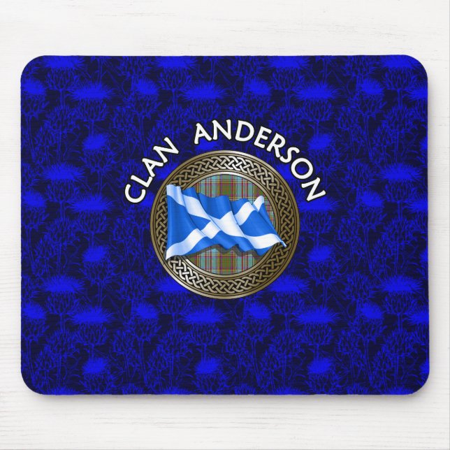 Clan Brodie Tartan Knot & Flag Mouse Pad (Front)