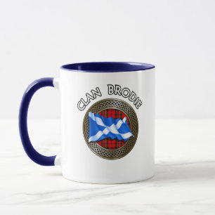 Clan Brodie Tartan Knot & Flag Mug