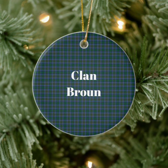 Clan Broun Tartan Ceramic Ornament (Tree)