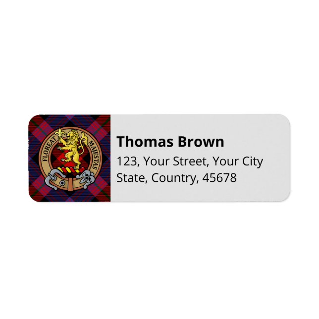 Clan Brown Crest over Tartan (Front)