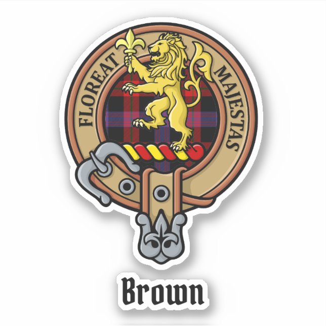 Clan Brown Crest over Tartan (Front)