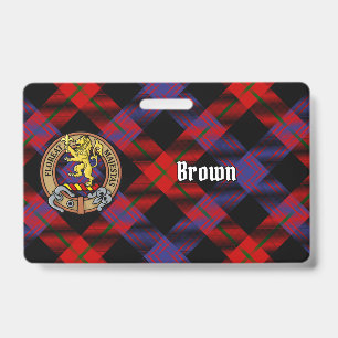 Clan Brown Crest over Tartan Badge