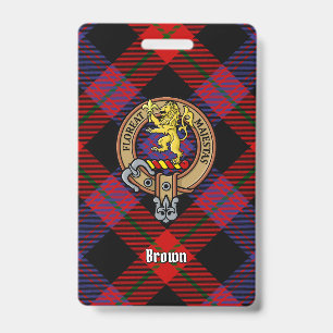 Clan Brown Crest over Tartan Badge