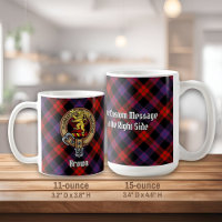 Clan Brown Crest over Tartan