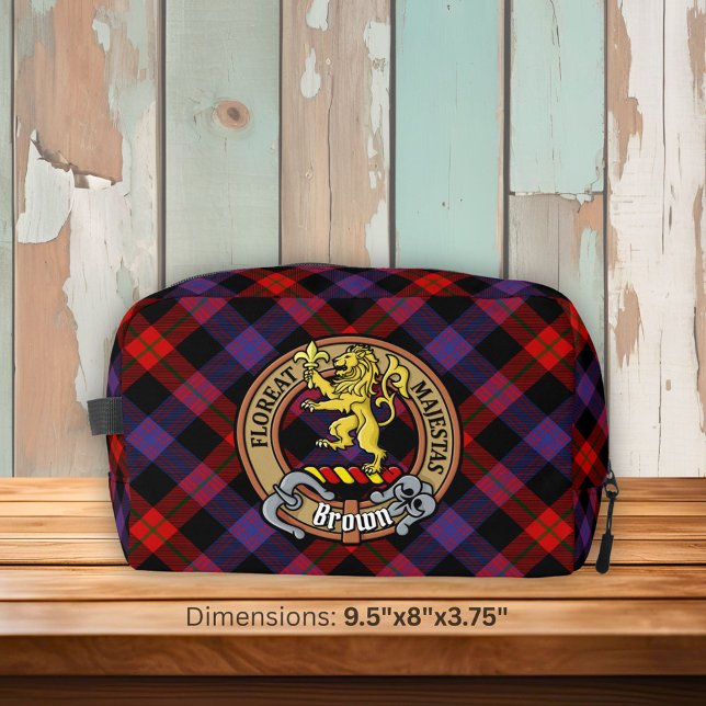Clan Brown Crest over Tartan Dopp Kit (Creator Uploaded)
