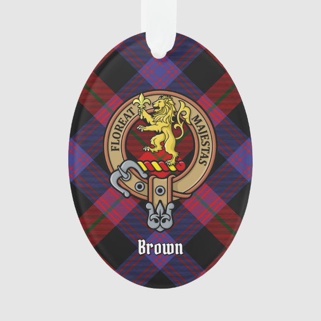 Clan Brown Crest sur Tartan (devant)