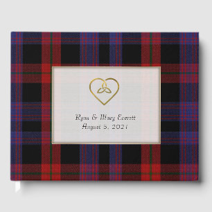 Clan Brown Plaid Celtic Heart Wedding Guest Book