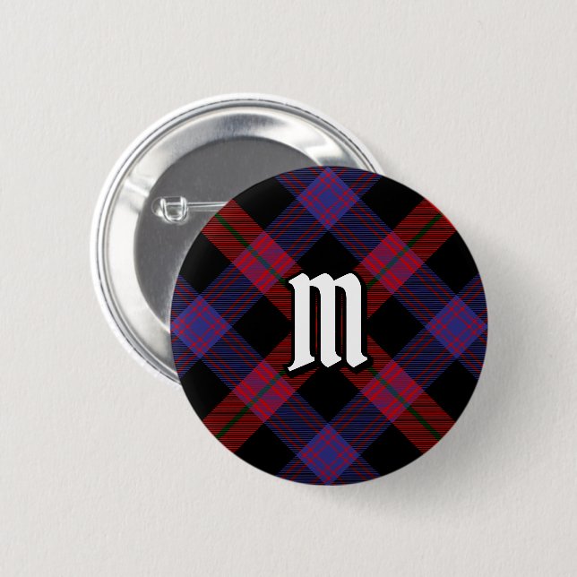 Clan Brown Tartan 2 Inch Round Button (Front & Back)
