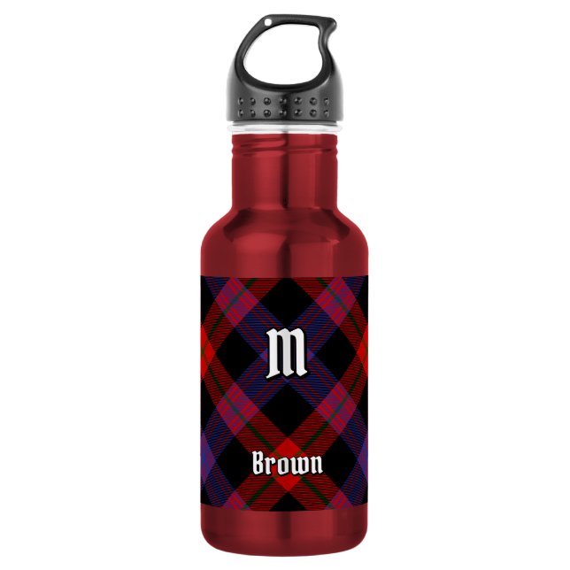 Clan Brown Tartan 532 Ml Water Bottle (Front)